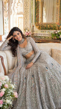 Grey Peacock Lehenga