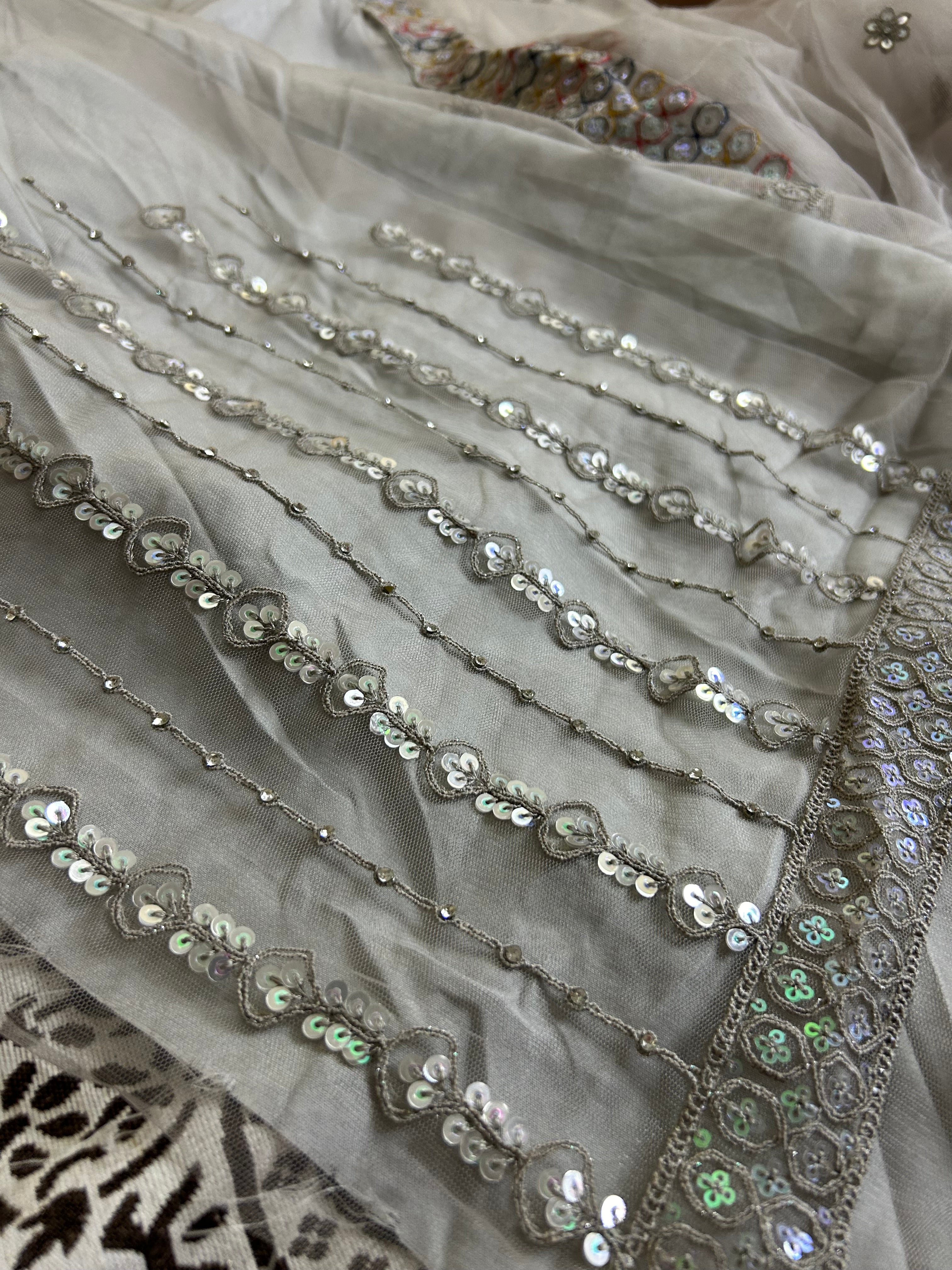 Grey Peacock Lehenga